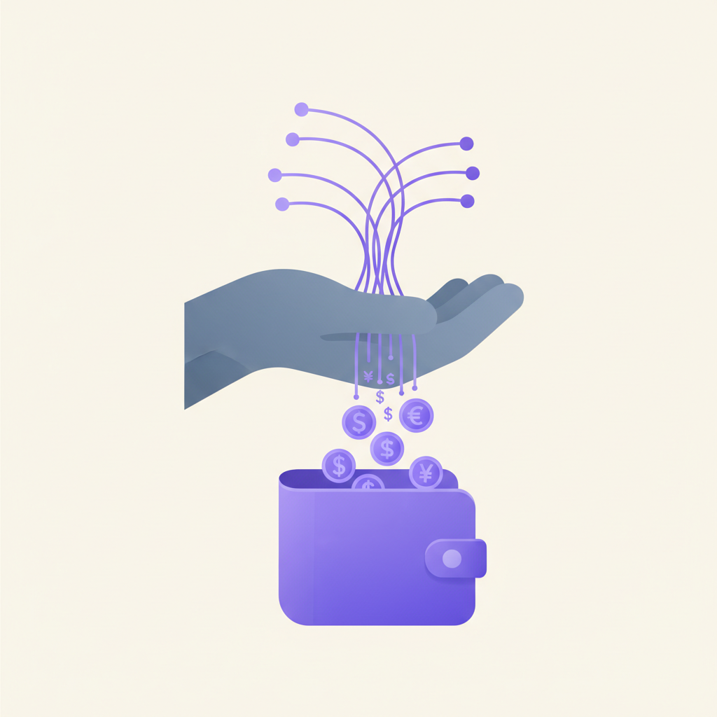 An illustration of a person breaking free from chains labeled 'Annual Contract' while another person hands them cash.